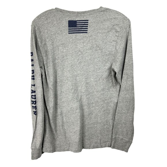 Ralph Lauren Polo  Shirt Unisex L  (14-16) Gray Long-Sleeve Graphic Print - Picture 3 of 14